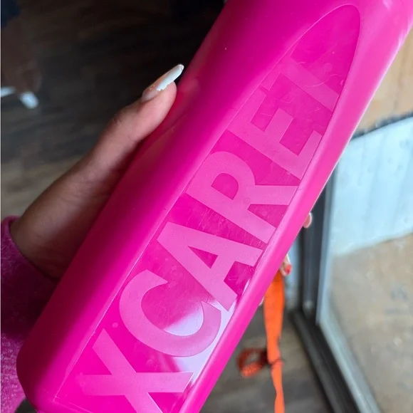 Xcaret MexicoPink Water Bottles with Orange Lanyards - Picture 3 of 7